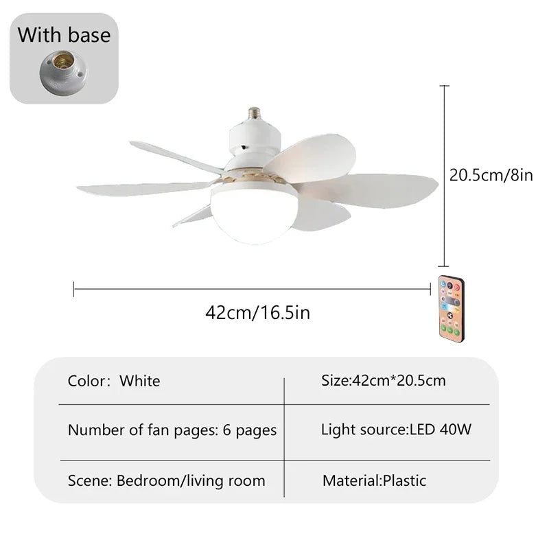 Silent Wind Speed Of 20.5/16.5in Remote Control Ceiling Fans Modern LED Fan Light With Adjustable Wind Speed In Three Levels.