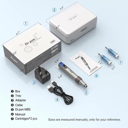 Dr.pen M8S Nano Microcrystal Skin Rejuvenation Pen, Rechargeable Device for Home Use with LED