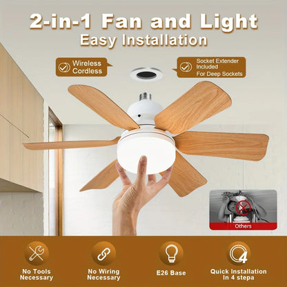 Silent Wind Speed Of 20.5/16.5in Remote Control Ceiling Fans Modern LED Fan Light With Adjustable Wind Speed In Three Levels.