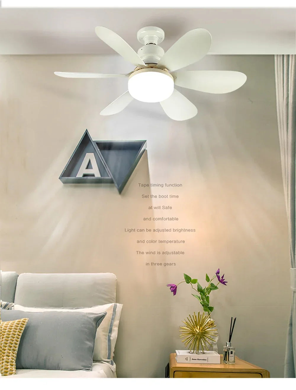 Silent Wind Speed Of 20.5/16.5in Remote Control Ceiling Fans Modern LED Fan Light With Adjustable Wind Speed In Three Levels.