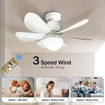 Silent Wind Speed Of 20.5/16.5in Remote Control Ceiling Fans Modern LED Fan Light With Adjustable Wind Speed In Three Levels.
