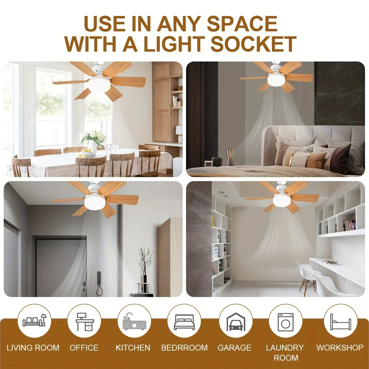 Silent Wind Speed Of 20.5/16.5in Remote Control Ceiling Fans Modern LED Fan Light With Adjustable Wind Speed In Three Levels.