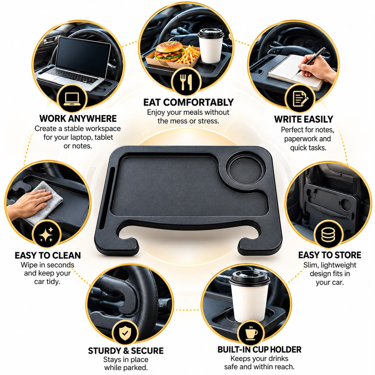 Steering Wheel Card Tray
